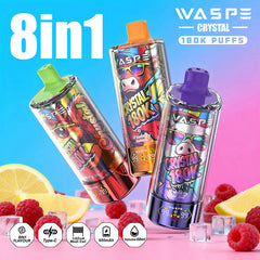 EU Warehouse WASPE Crystal 8 in 1 180K Puffs 68ml Disposable Vape Wholesale - EsmoVape
