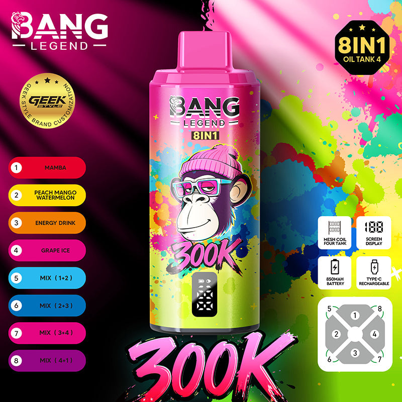 Wholesale BangLEGEND 300K Puffs 8-in-1 Disposable Vape - EsmoVape