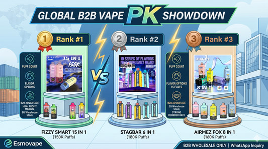 Esmovape high-capacity multi-flavor disposable vapes PK comparison chart for global B2B wholesale