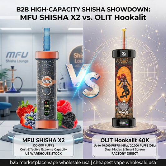 Wholesale high-capacity shisha vapes MFU SHISHA X2 and OLIT Hookalit 40000