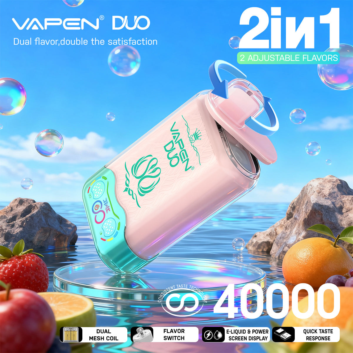 EU Warehouse VAPEN DUO Dual Flavors 40000 Puffs Disposable Vape Wholesale
