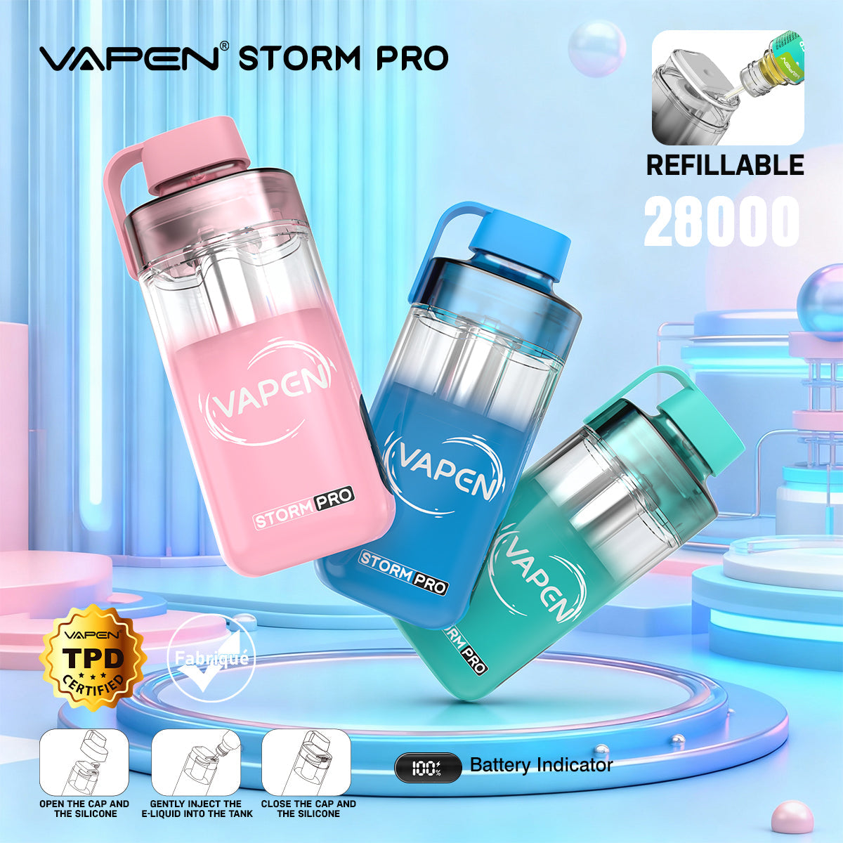 EU Warehouse VAPEN Storm Refillable Vape Wholesale - EsmoVape Main image
