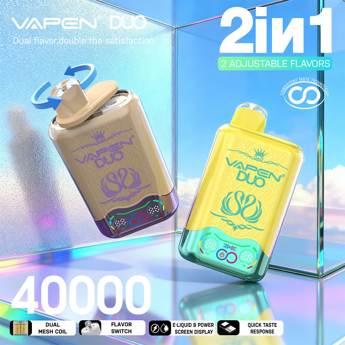 EU Warehouse VAPEN DUO Dual Flavors 40000 Puffs Disposable Vape Wholesale Secondary image