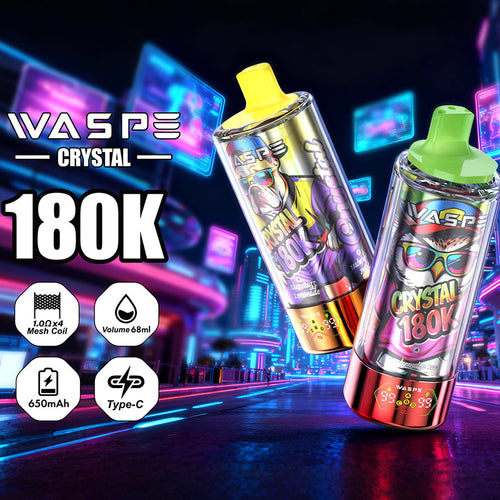 EU Warehouse WASPE Crystal 8 in 1  180K Puffs 68ml Disposable Vape Wholesale
