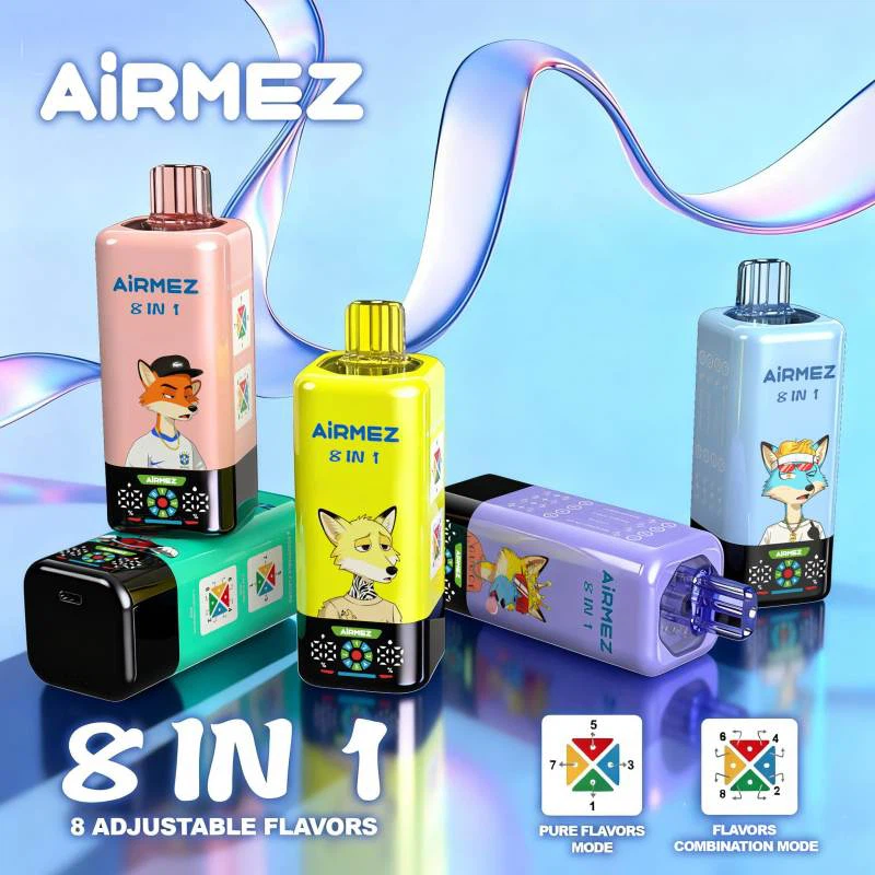 Airmez Fox 8 in 1 disposable vape 160k puffs with adjustable flavor options