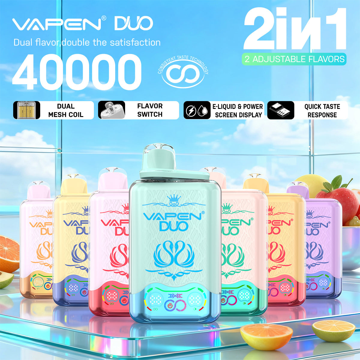 EU Warehouse VAPEN DUO Dual Flavors 40000 Puffs Disposable Vape Wholesale