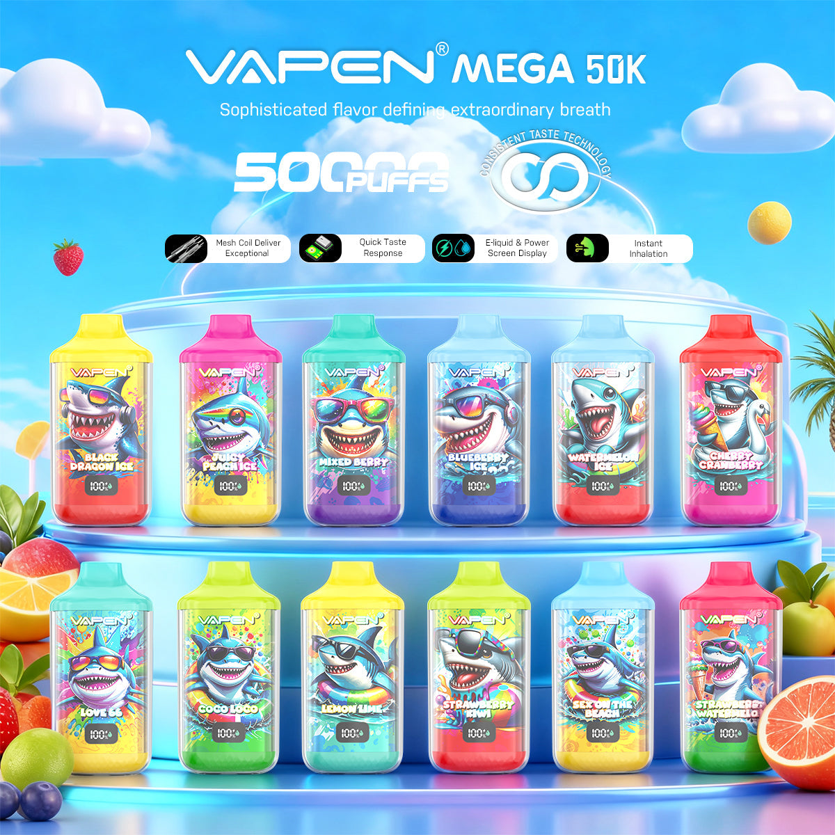 EU Warehouse VAPEN Mega 50000 Puffs Disposable Vape Wholesale - EsmoVape