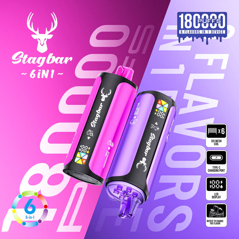 EU Warehouse Stagbar 6 IN 1 180K Puffs Disposable Vape Wholesale - EsmoVape