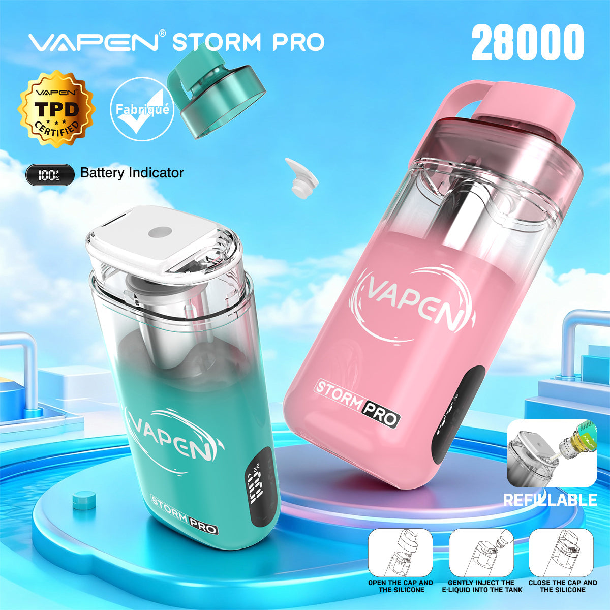 EU Warehouse VAPEN Storm Refillable Vape Wholesale Secondary image