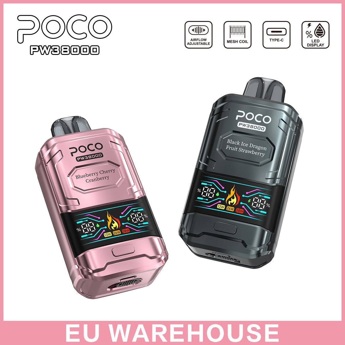 EU Warehouse POCO PW 38000 Puffs Disposable Vape Wholesale - EsmoVape