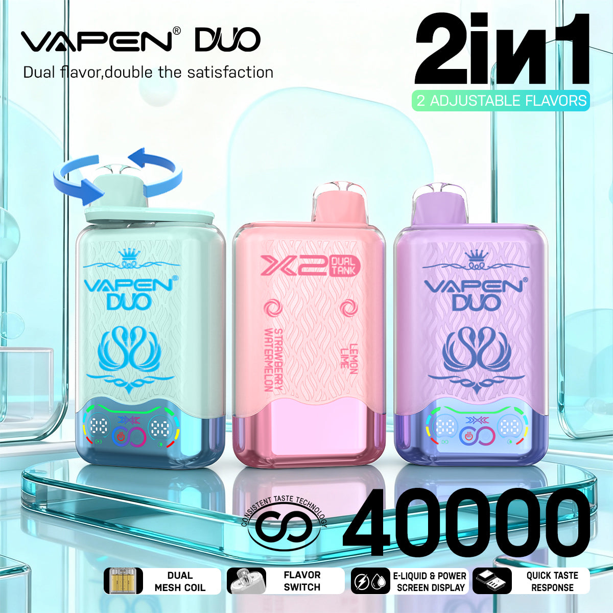 EU Warehouse VAPEN DUO Dual Flavors 40000 Puffs Disposable Vape Wholesale Main image