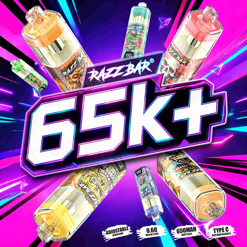 Razz Bar 65k+ Puffs Disposable Vape Wholesale - EsmoVape