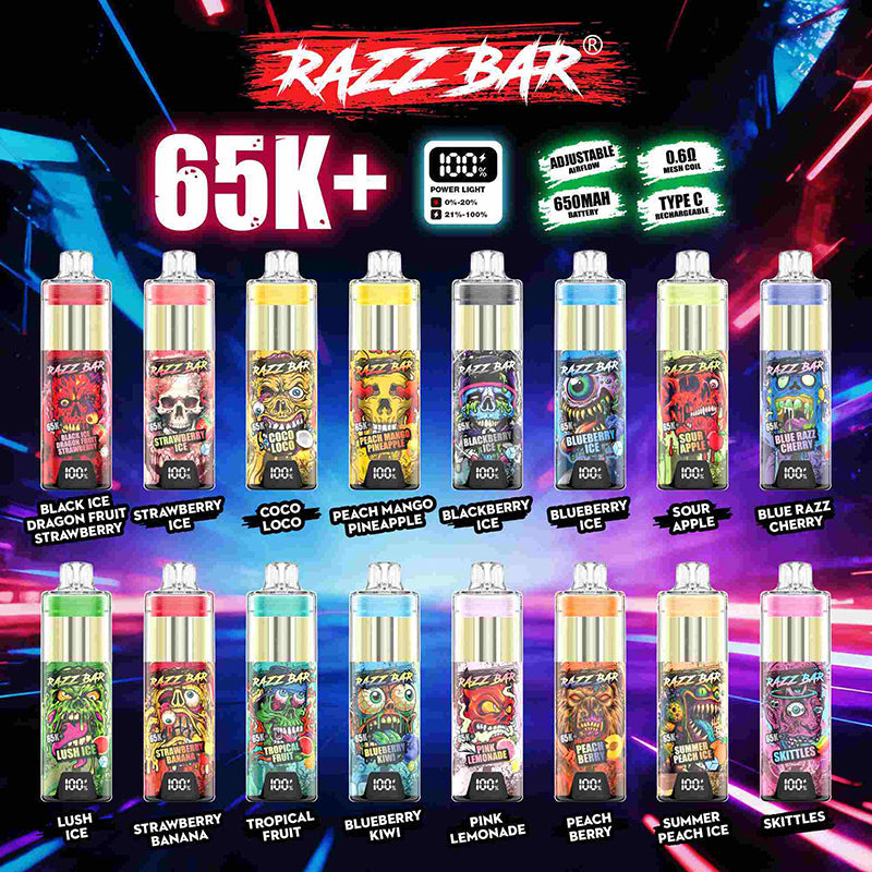 Razz Bar 65k+ Puffs Disposable Vape Wholesale - EsmoVape