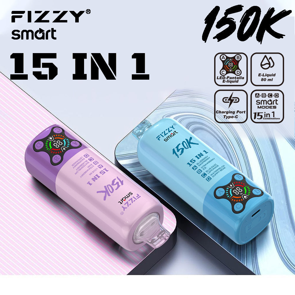 EU Warehouse FIZZY SMART 15 IN 1 150k Puffs 80ml Disposable Vape Wholesale
