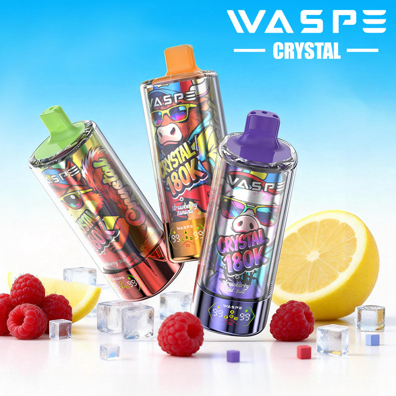 EU Warehouse WASPE Crystal 8 in 1  180K Puffs 68ml Disposable Vape Wholesale - EsmoVape