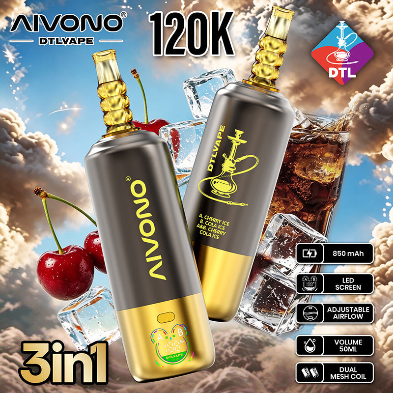 Wholesale AIVONO DTL 3IN1 120K Puffs Vape (EU Warehouse) - EsmoVape