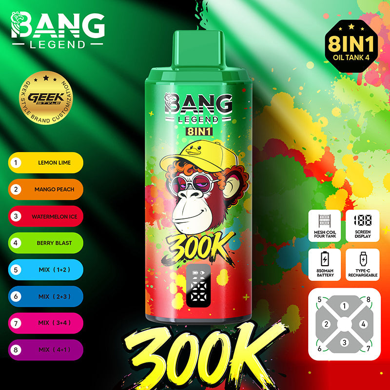 Wholesale BangLEGEND 300K Puffs 8-in-1 Disposable Vape - EsmoVape
