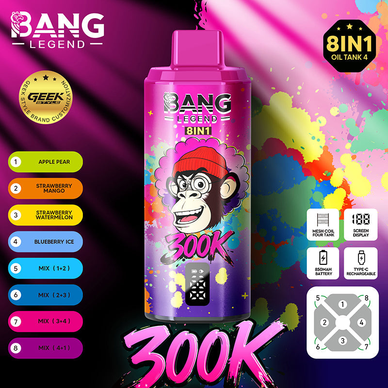 Wholesale BangLEGEND 300K Puffs 8-in-1 Disposable Vape - EsmoVape