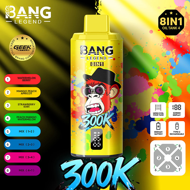 Wholesale BangLEGEND 300K Puffs 8-in-1 Disposable Vape - EsmoVape