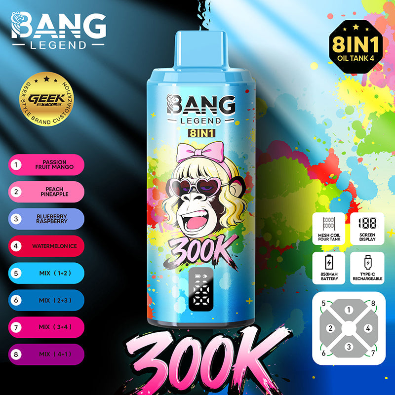 Wholesale BangLEGEND 300K Puffs 8-in-1 Disposable Vape - EsmoVape