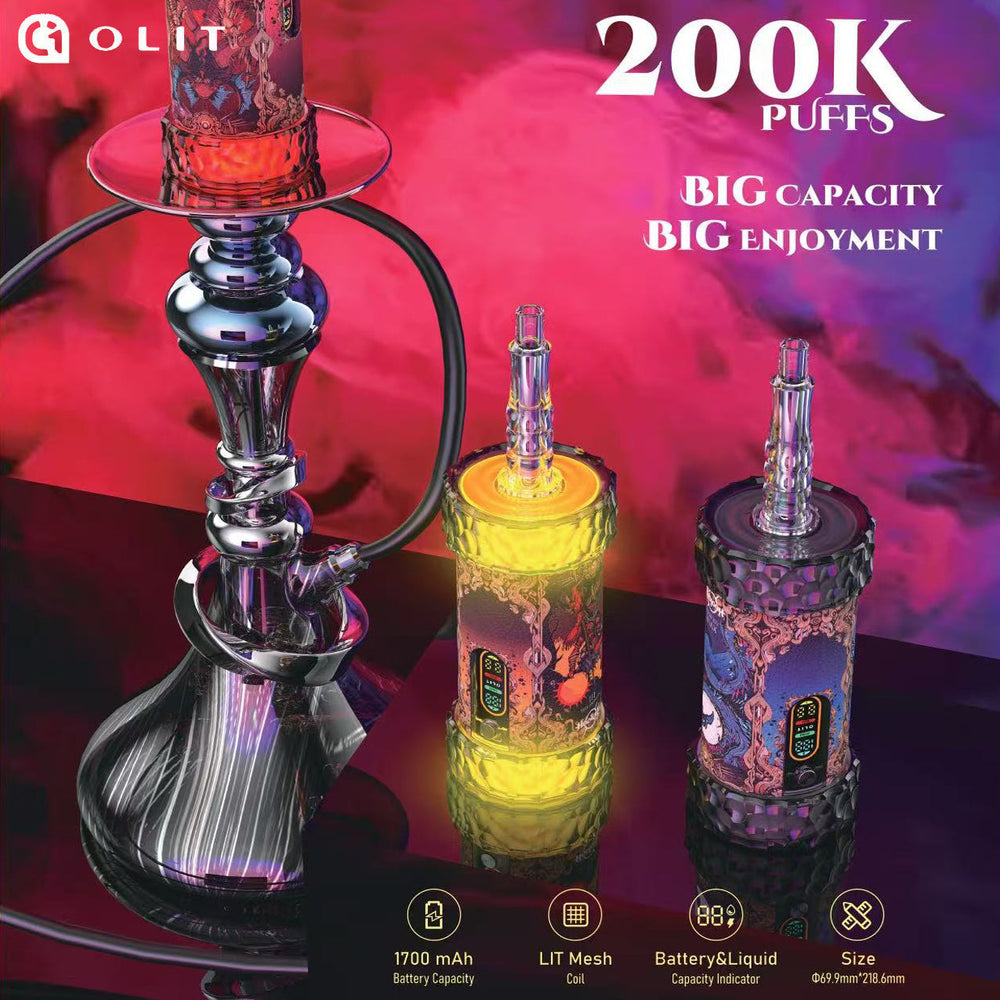 Wholesale OLIT HOOKALIT Mega 200K Puffs Hookah Vape - EsmoVape
