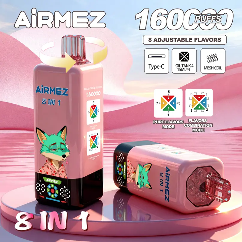 EU Warehouse Airmez FOX 8 IN 1 160k Puffs 60ml Disposable Vape Wholesale - EsmoVape