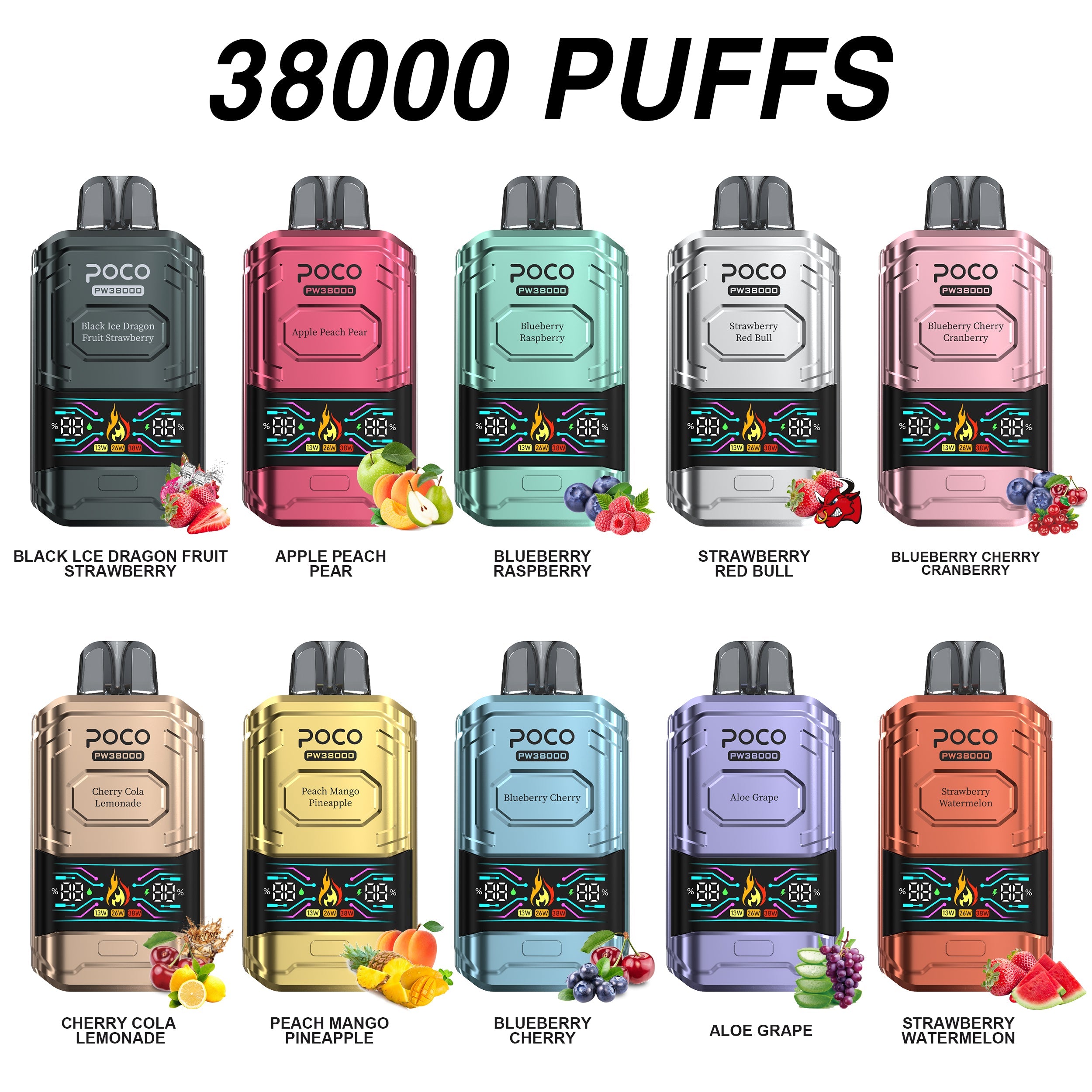 EU Warehouse POCO PW 38000 Puffs Disposable Vape Wholesale - EsmoVape