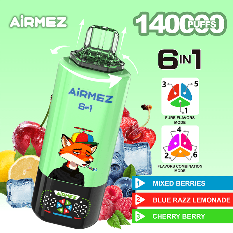 EU Warehouse Airmez FOX 6 IN 1 140k Puffs Disposable Vape Wholesale - EsmoVape