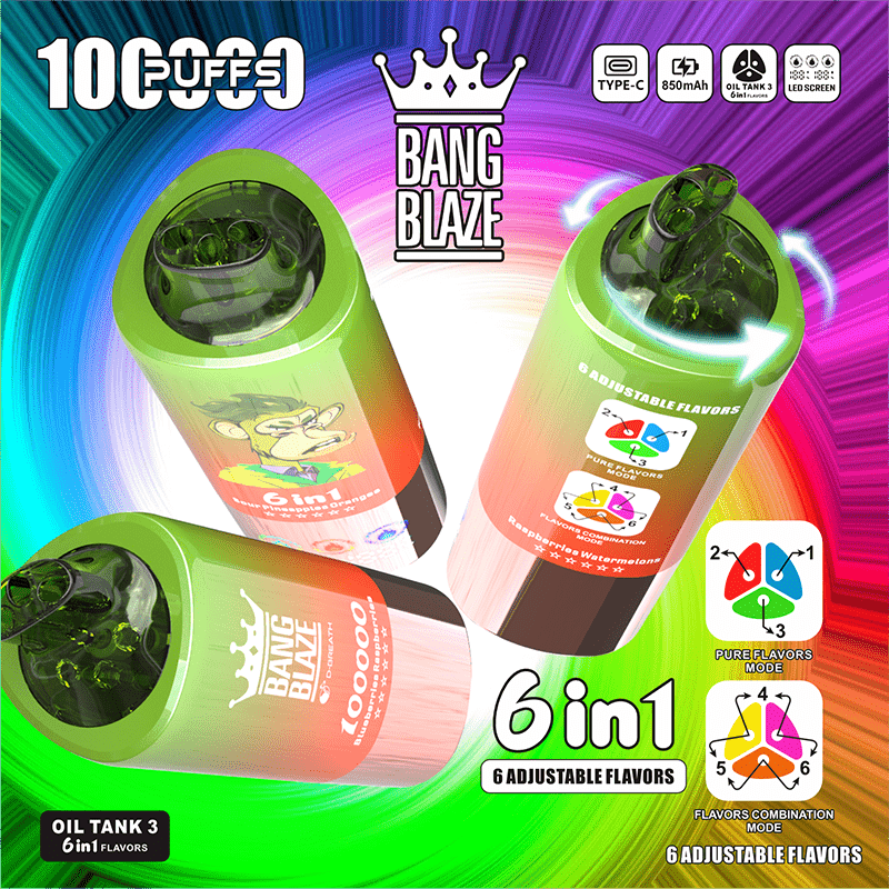 EU Warehouse BANG BLAZE 6 IN 1 100k Puffs Disposable Vape Wholesale - [Esmo]
