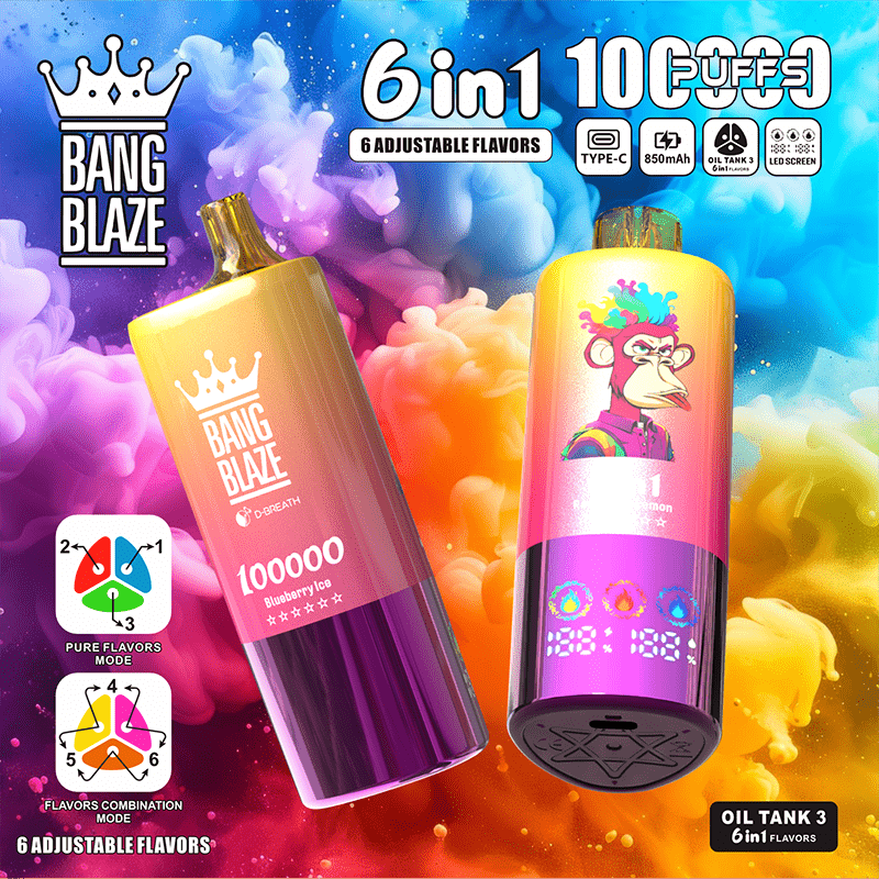 EU Warehouse BANG BLAZE 6 IN 1 100k Puffs Disposable Vape Wholesale - [Esmo]