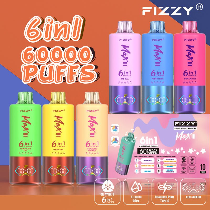 EU Warehouse FIZZY 6IN1 60000 Puffs Disposable Vape Wholesale - EsmoVape