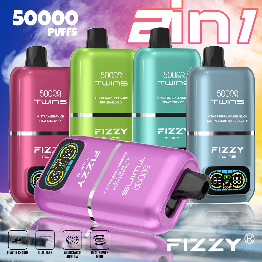 EU Warehouse FIZZY TWINS 50000 Puffs Disposable Vape Wholesale - [Esmo]