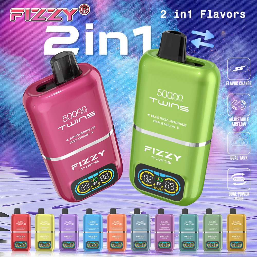 EU Warehouse FIZZY TWINS 50000 Puffs Disposable Vape Wholesale - [Esmo]