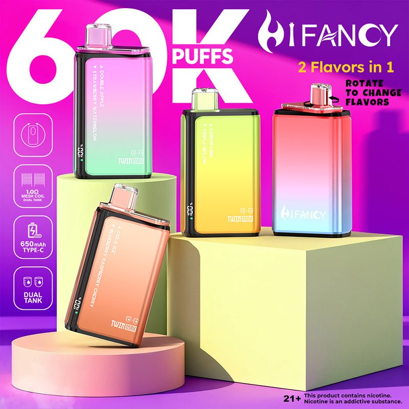 EU Warehouse HIFANCY TWIN MAX 60000 Puffs Disposable Vape Wholesale - [Esmo]
