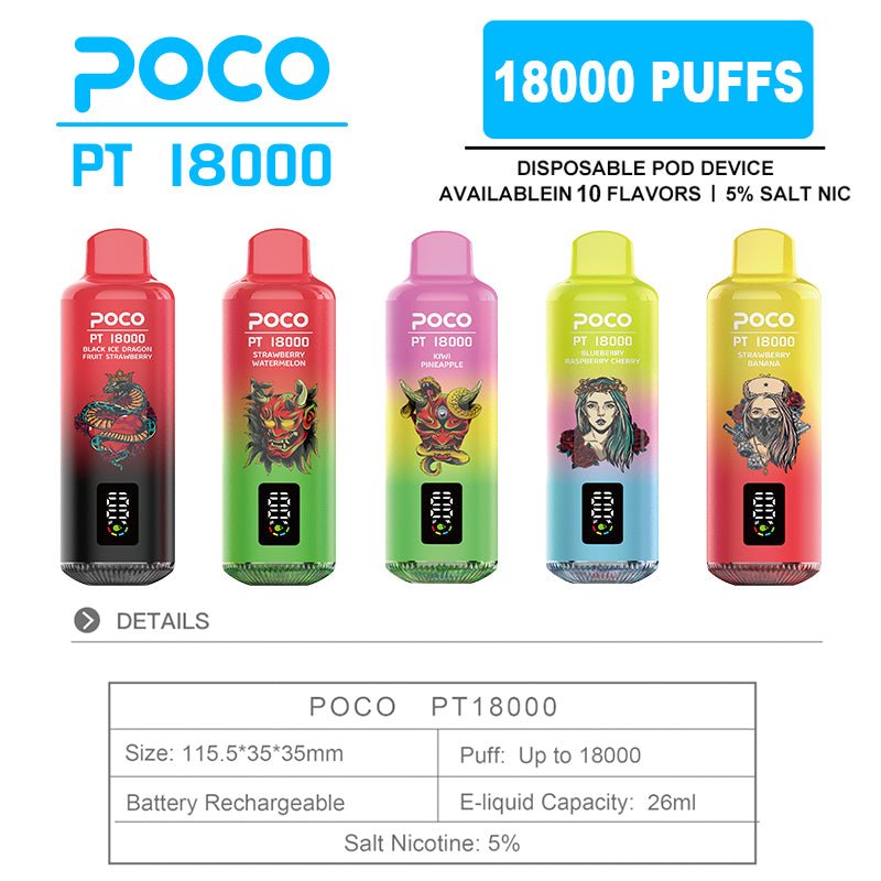 EU Warehouse POCO PT 18000 Puffs Disposable Vape Wholesale - [Esmo]