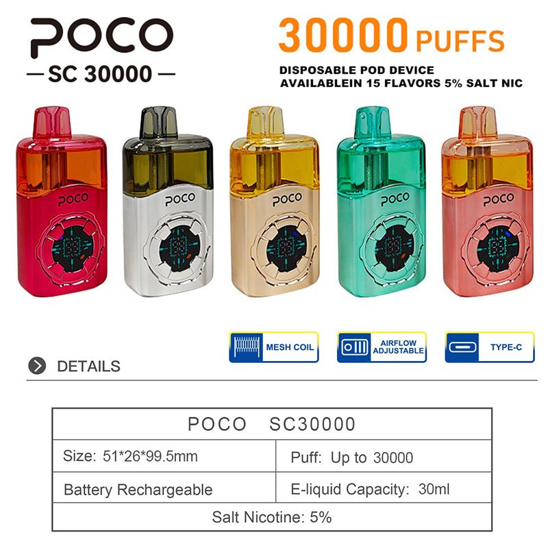 EU Warehouse POCO SC 30000 Puffs Disposable Vape Wholesale - [Esmo]