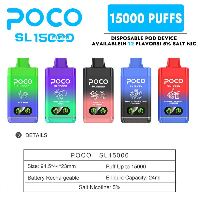 EU Warehouse POCO SL 15000 Puffs Disposable Vape Wholesale - [Esmo]