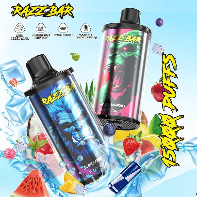 EU Warehouse Razz Bar 15000 Puffs 28ml Disposable Vape Wholesale - EsmoVape