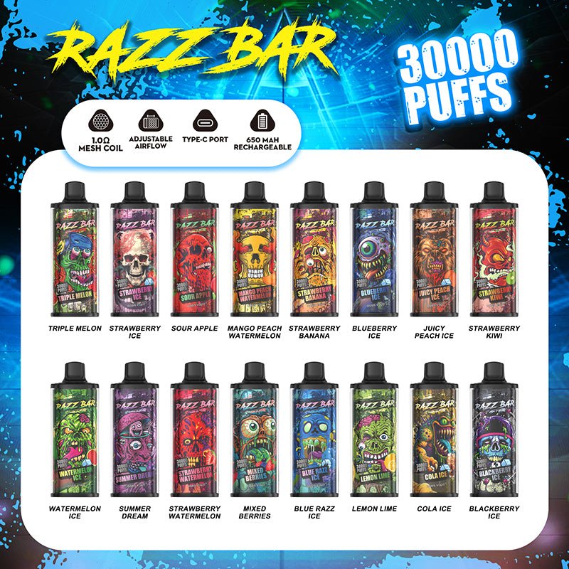 EU Warehouse Razz Bar 30000 Puffs Disposable Vape Wholesale - EsmoVape