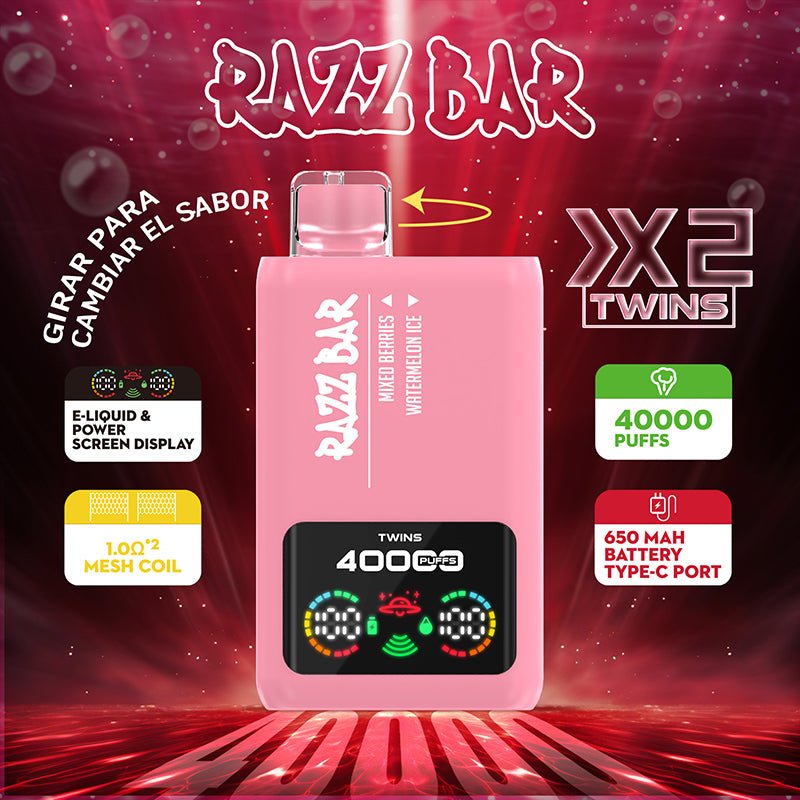 EU Warehouse Razz Bar Twis 40000 Puffs Disposable Vape Wholesale - [Esmo]