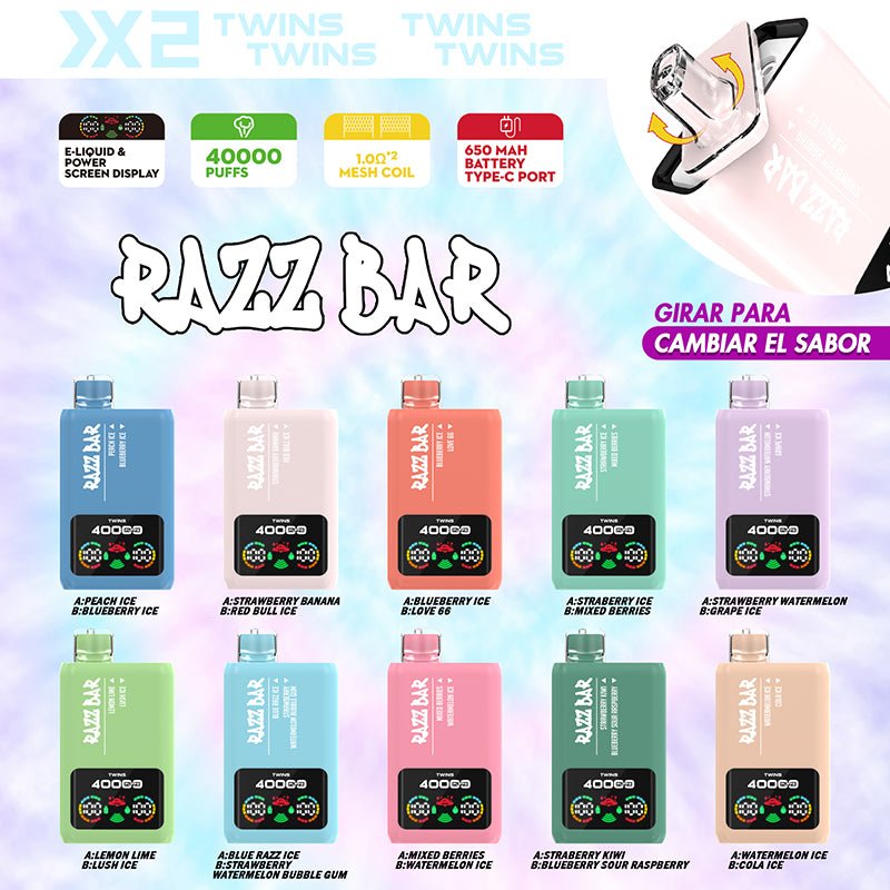 EU Warehouse Razz Bar Twis 40000 Puffs Disposable Vape Wholesale - EsmoVape