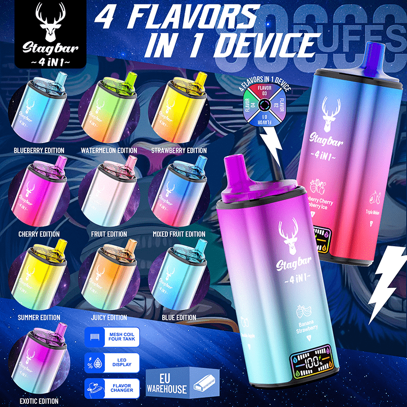 EU Warehouse Stagbar 4IN1 80000 Puffs Disposable Vape Wholesale - EsmoVape