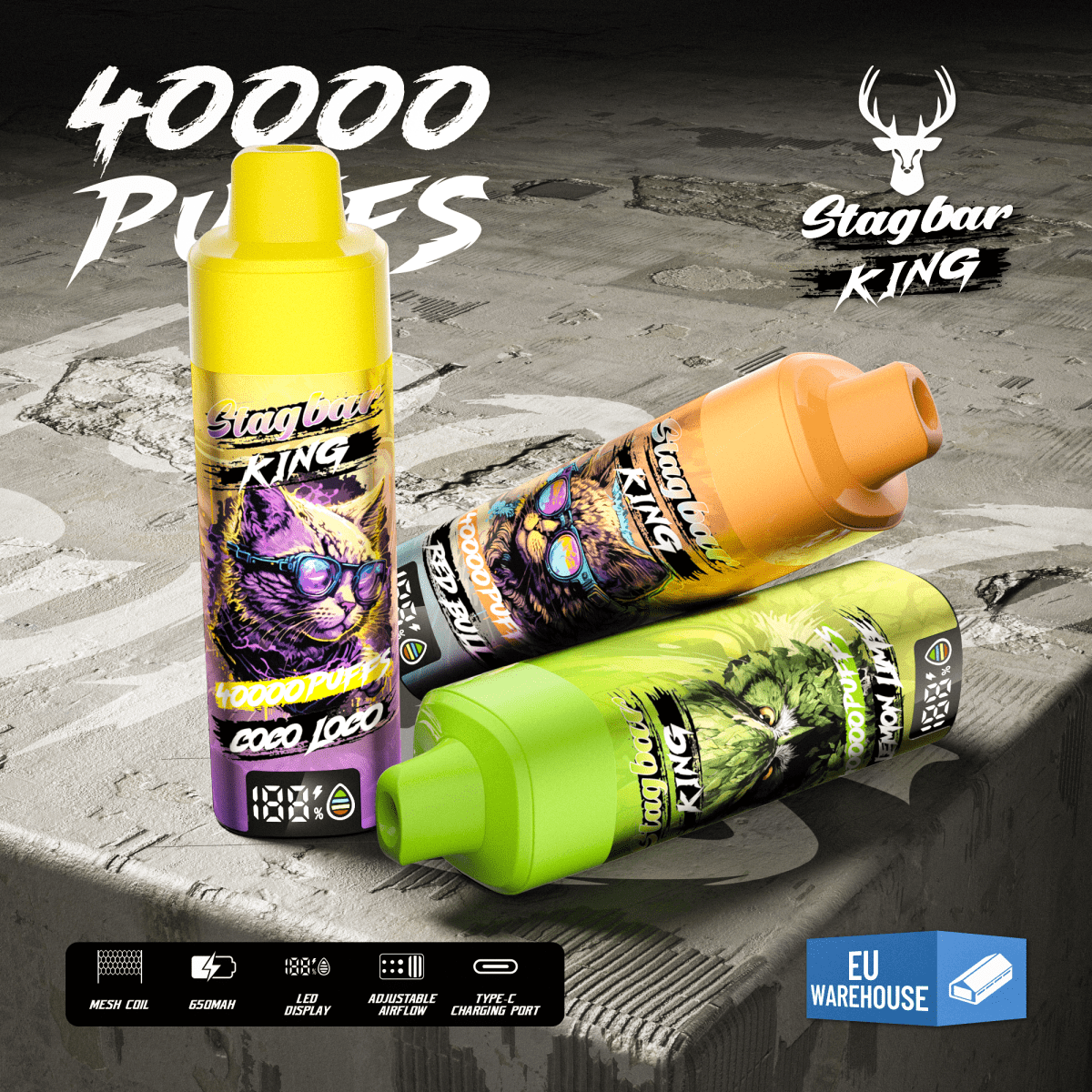 EU Warehouse Stagbar King 40000 Puffs Disposable Vape Wholesale - [Esmo]