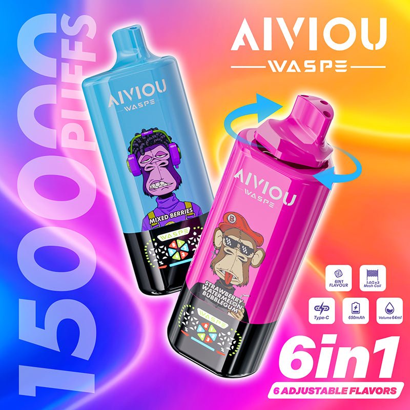 EU Warehouse WASPE AIVIOU 6 in 1 150k Puffs Disposable Vape Wholesale - EsmoVape