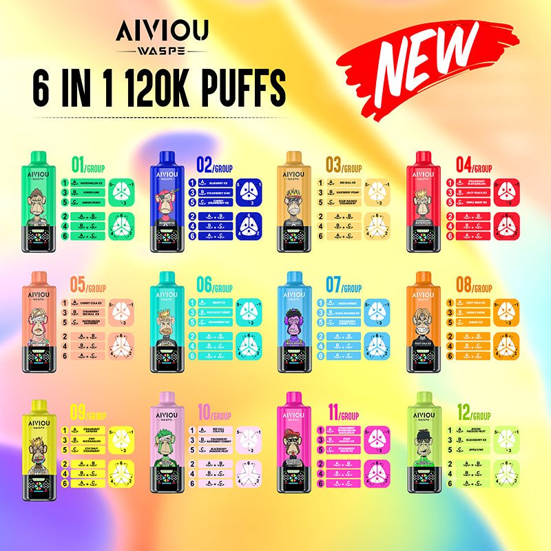EU Warehouse WASPE AIVIOU 6 in 1 150k Puffs Disposable Vape Wholesale Secondary image