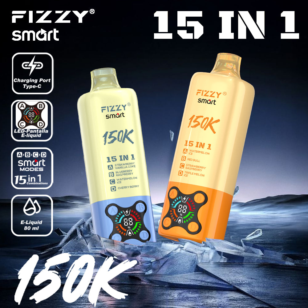 EU Warehouse FIZZY SMART 15 IN 1 150k Puffs 80ml Disposable Vape Wholesale - EsmoVape