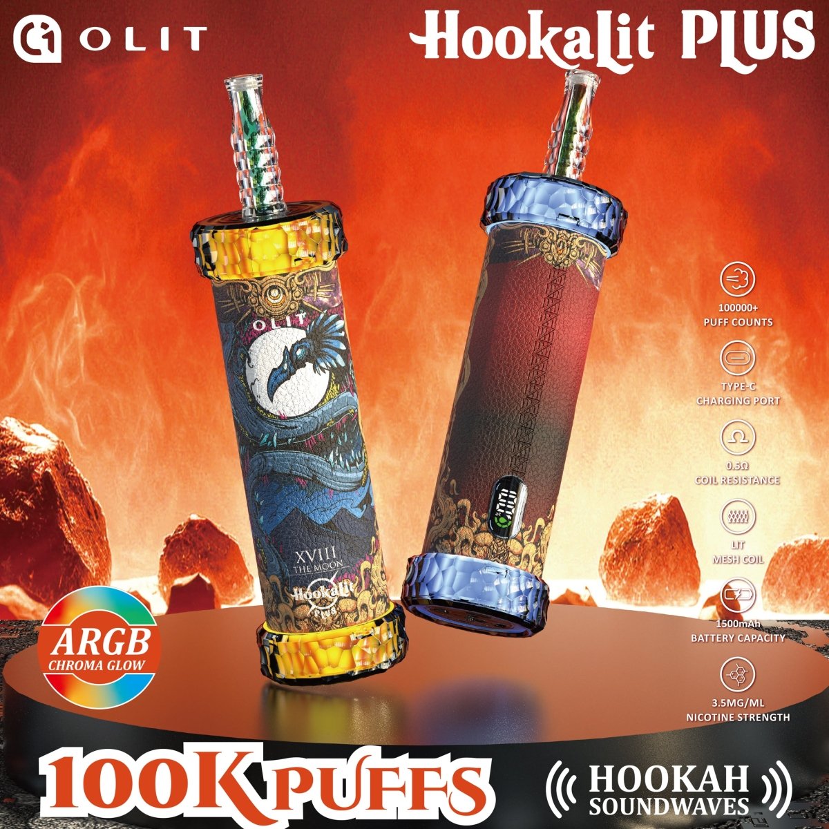 OLIT HOOKALIT PLUS 100k Puffs 50ml Disposable Vape Wholesale - [Esmo]