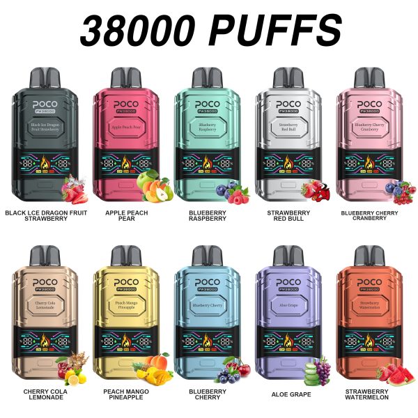 EU-Lager POCO PW 38000 Züge Einweg-E-Zigarette Vape Großhandel – EsmoVape