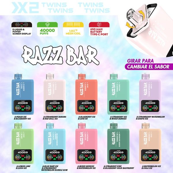 EU-Lager Razz Bar Twis 40.000 Züge Einweg-E-Zigarette Vape Großhandel – EsmoVape