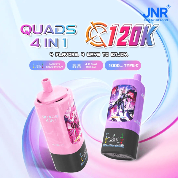 JNR Quads 4-in-1, 120.000 Züge, 60 ml, Einweg-E-Zigarette, Vape, Großhandel – EsmoVape